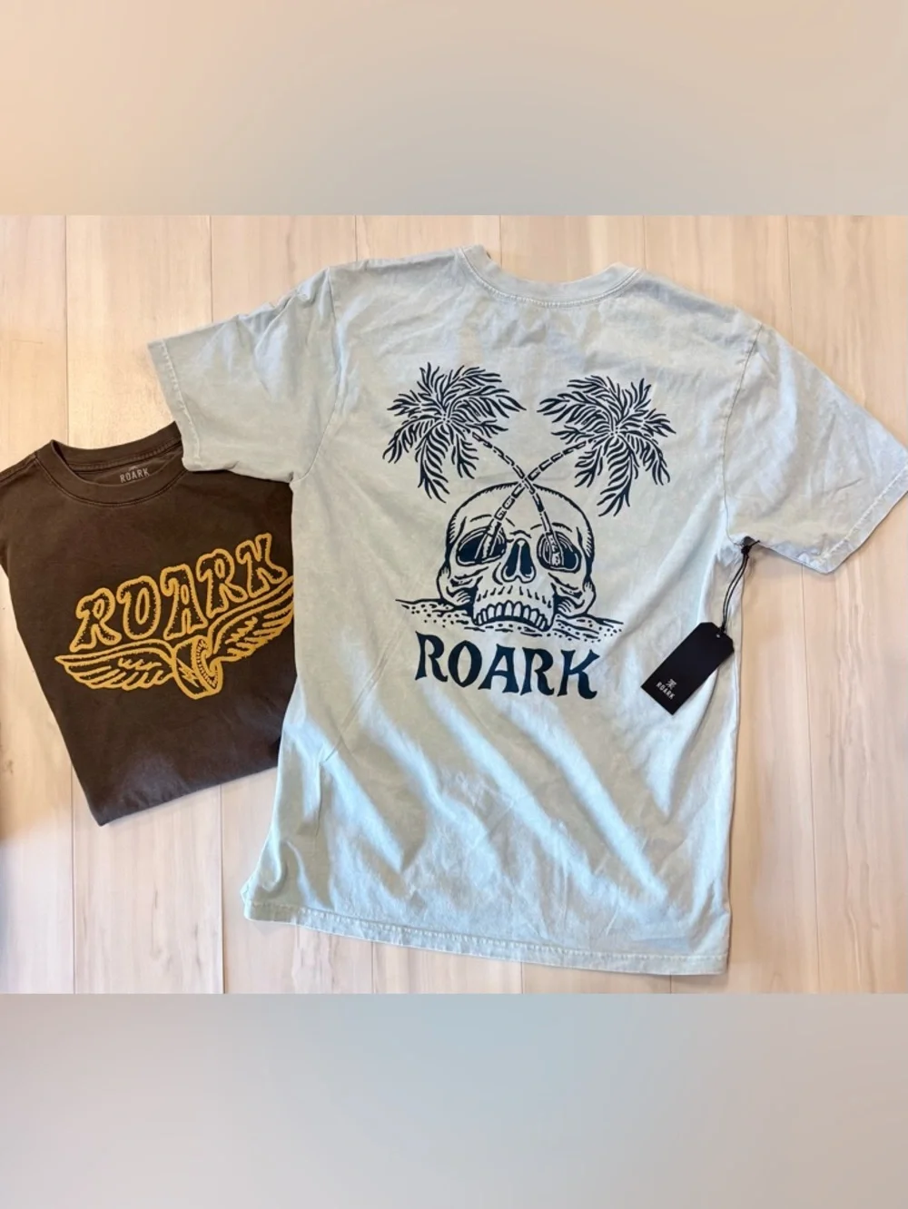 Roark Graphic T-Shirt Set of 2- Grey & Light Blue, men’s size medium. NWT. - Picture 2 of 4